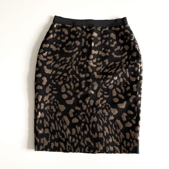 Ann Taylor Rose Gold Leopard Print Pencil Skirt - Picture 2 of 10